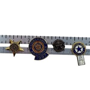 Lot 4 American Legion Pins Recruiter 1997 Service Auxiliary 8/40 Gold Star